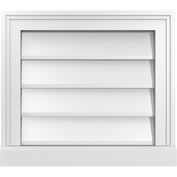 Vertical Surface Mount PVC Gable Vent w/ 2